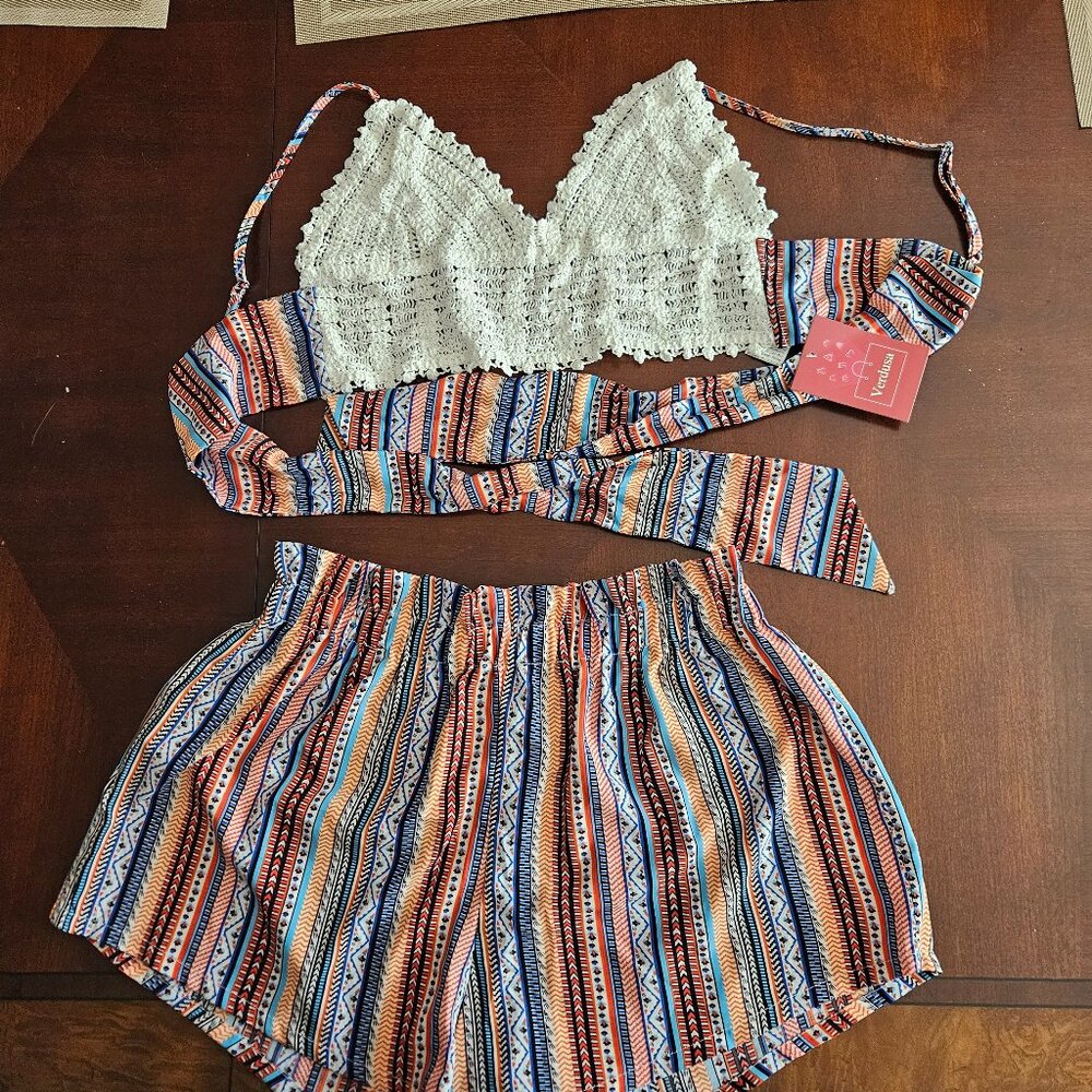 Boho summer 2-peice set/new with tags/large